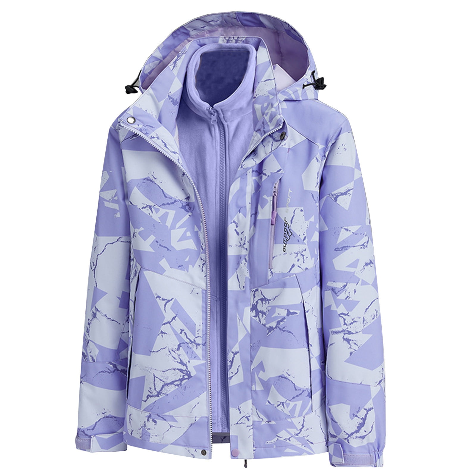 HOMBOM Womens Rain Jacket with Hood Long Sleeve Windproof Jacket with