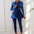 thumbnail image 1 of HOMBOM Womens Rash Guard Bathing Suit Swim Dress with Leggings Two Piece Blue Long Sleeve Tummy Control Swimwear for Ladies, 1 of 7