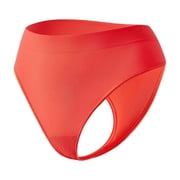 HOMBOM Womens Seamless Underwear Organic Cotton Briefs Orange Mid Waist Tummy Control Panties for Ladies XL