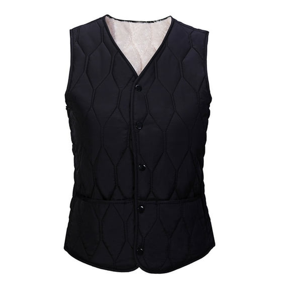 HOMBOM Womens Short Puffer Vest Lightweight Button down Waistcoat Black Slim Outwear Quilted with Pockets Fashion for Women