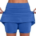 thumbnail image 1 of HOMBOM Womens Shorts Plus Size Blue Gym Yoga Shorts Solid Color Skort Shorts Women XXXXL, 1 of 5