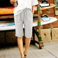 thumbnail image 1 of HOMBOM Womens Shorts Plus Size White Solid Color Sports Shorts Capris Womens Shorts XXL, 1 of 4