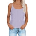 thumbnail image 1 of HOMBOM Womens Tank Tops T Shirts Summer Sleeveless Striped Purple Tops for Ladies Crew Neck, 1 of 8