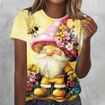 thumbnail image 1 of HOMBOM T Shirts for Women Summer Graphic Tees Floral Short Sleeve Pink Casual Ladies Tops, 1 of 5