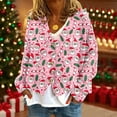 thumbnail image 1 of HOMBOM Womens Sweaters Fall Pink Christmas Cardigan Long Sleeve Open Front Button down Cardigans for Ladies V-Neck, 1 of 5