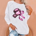 thumbnail image 1 of HOMBOM Womens Sweatshirt Breast Cancer Pullover Hoodless Graphic Winter Crew Neck Long Sleeve Tops for Women White, 1 of 6