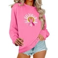 thumbnail image 1 of HOMBOM Womens Sweatshirt Graphic Hoodless Crew Neck Pullover Solf Pink Breast Cancer Tops for Women, 1 of 4