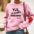 thumbnail image 1 of HOMBOM Womens Sweatshirt Pink Hoodless Pullover Valentines Casual Crew Neck Long Sleeve Graphic Tops for Women, 1 of 4