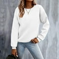 thumbnail image 1 of HOMBOM Womens Sweatshirt Plain Thanksgiving Crew Neck White Tops Winter Pullover Long Sleeve Loose Sweatshirt L, 1 of 6