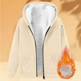 thumbnail image 1 of HOMBOM Womens Sweatshirt with Pocket Hooded Zip-Up Heavyweight Trendy Long Sleeve Fleece Jackets for Women Solid, 1 of 9