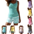 thumbnail image 1 of HOMBOM Womens Swimsuit 2 Piece Swim Top and Boyshorts Green Tankini Summer Floral Print Bathing Suits for Young Women Tummy Control, 1 of 5