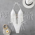 thumbnail image 1 of HOMBOM Womens Swimsuit Bikini Two Piece Swimwear White Crop Top Bathing Suit for Women High Waisted, 1 of 7