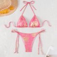 thumbnail image 1 of HOMBOM Womens Swimsuits Two Piece Triangle Top High Cut Bikini Sparkly Pink Bathing Suits for Adult Beachwear, 1 of 4