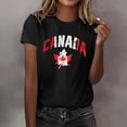 thumbnail image 1 of HOMBOM Womens T-Shirts Graphic Tees Black Soft Summer Maple Leaf Print Tops for Ladies Short Sleeve, 1 of 5