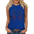 thumbnail image 1 of HOMBOM Womens Tops Clearance Blue Crew Neck Sleeveless Independence Day Tank Tops Graphic Tee Summer Tops XL, 1 of 4