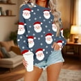 thumbnail image 1 of HOMBOM Womens Ugly Sweatshirts Crewneck Festive Merry Christmas Santa Casual Xmas Sweatshirt for Adult Navy, 1 of 4