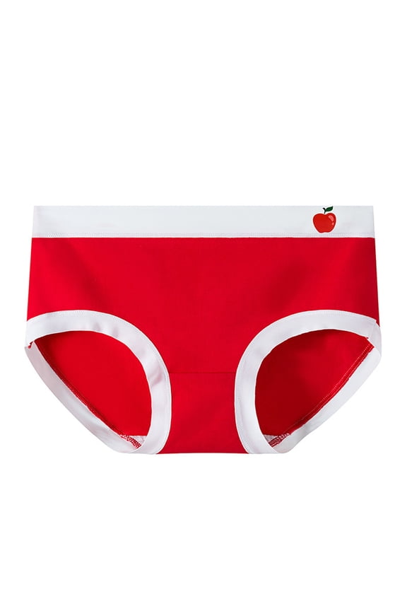 Womens Underwear Briefs Full Coverage Red Seamless High Waisted Cotton Stretch Panties for Ladies M