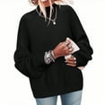 thumbnail image 1 of HOMBOM Womens Warm Sweaters Knit Pullover Fall Long Sleeve Black Casual Tops for Womens Crew Neck, 1 of 4