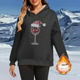 thumbnail image 1 of HOMBOM Womens Xmas Holiday Christmas Sweatshirts Black Pullover Hoodies Fleece Linend Party Shirts for Ladies Long Sleeve, 1 of 7