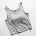 thumbnail image 1 of HOMBOM Yoga Tank Tops with Built in Bras for Women Sleeveless Athletic Summer Gray Scoop Neck Loose Fit Ladies Basic T Shirts, 1 of 5