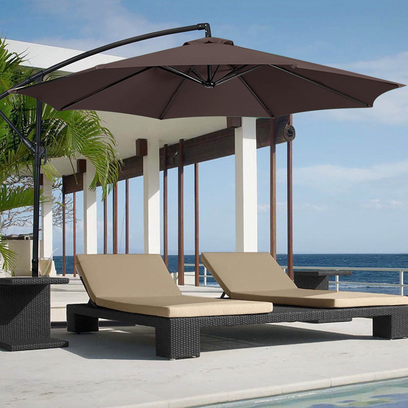 HOMBOTI 15ft Large Patio Umbrellas, Double Sided Outdoor Table Umbrella, Heavy Duty Market Umbrella for Pool Garden Backyard