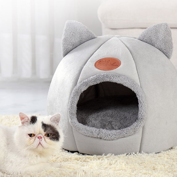 HOMBOTI Cat Bed for Indoor Cats Washable Fluffy Plush Pet Beds Pet Bed for Puppy and Kitten