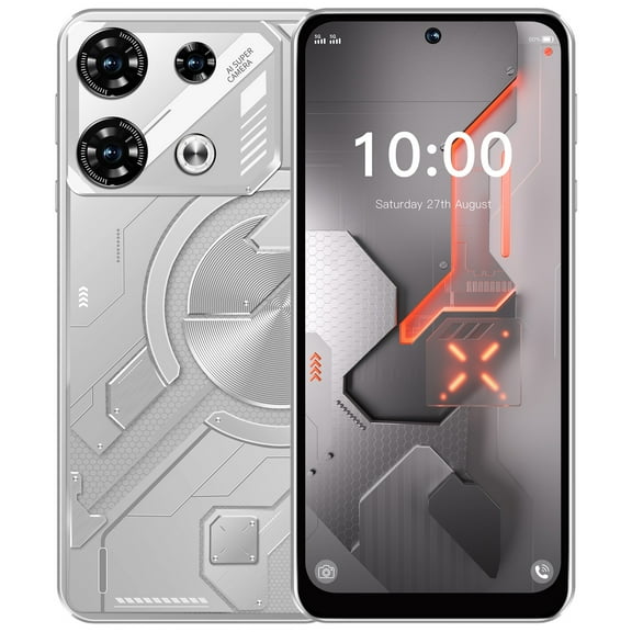 HOMBOTI Cell Phone Clearance Unlocked Phone Smart Phone 4G 6.5 Inch Screen Mobile Phone Sim Facial Unlock Game Music Phone Android System Smartphones