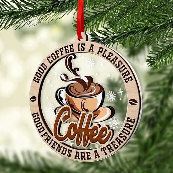 HOMBOTI Christmas Tree Ornaments Coffee Cup Ornaments For Christmas Tree Christmas Decoration 2024 For Coffee Lovers Coffee Gifts For Women Unique