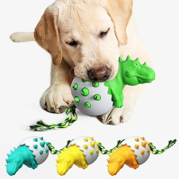 HOMBOTI Dinosaur Dog Chew Toys for Aggressive Chewer Durable Rubber Toys for Teeth Cleaning Pet Toys for Small Large Dogs