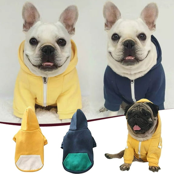 HOMBOTI Dog Clothes Clearance Zipper Hooded Pet Clothing Dog Clothes Cute Pet Clothing Warm Hooded French
