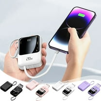HOMBOTI Portable Power Bank Charger Clearance 5000mAh Portable Charger with Cables USB Battery Pack Compatible for iPhone & Android