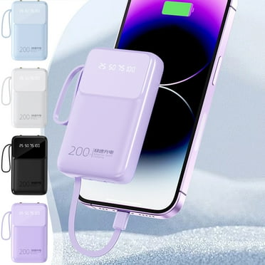 HOMBOTI Power Bank Clearance 5000mAh Digital Display Portable Charger with Cables USB Battery Pack Compatible for iPhone & Android