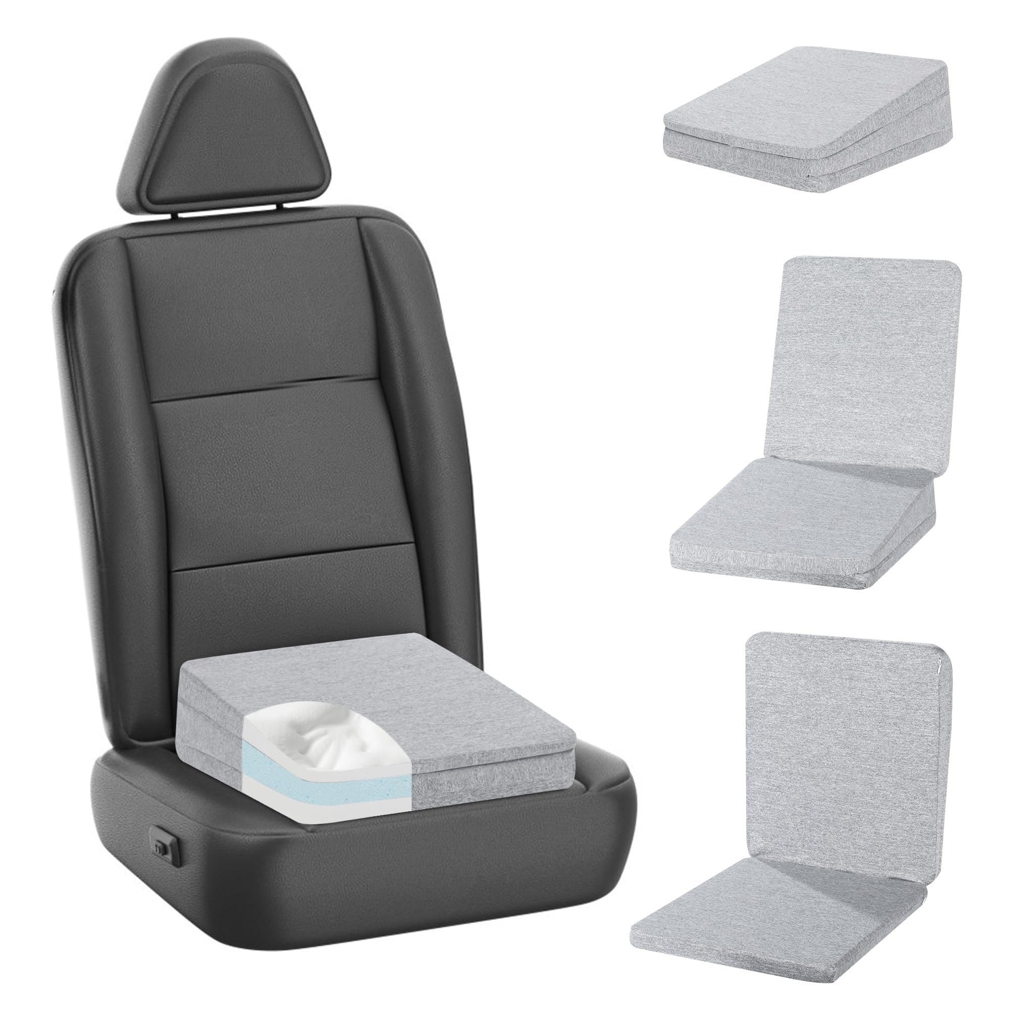 HOMBYS 3 Heights Car Booster Seat for Short Drivers Adjustable, Extra