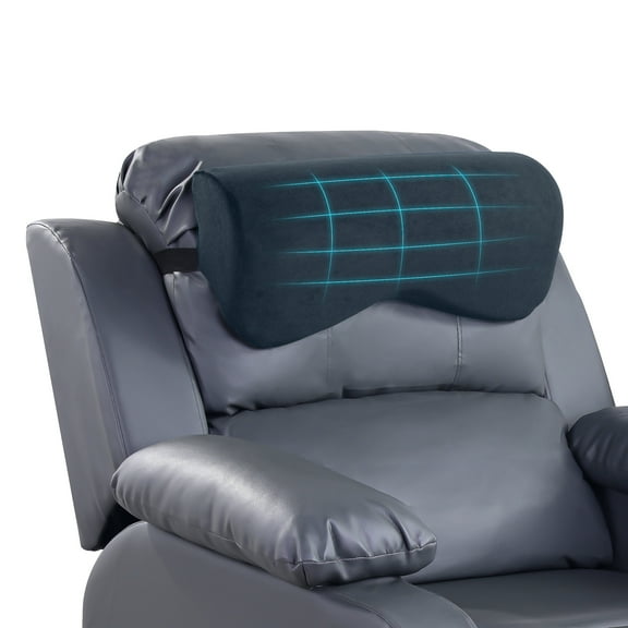 HOMBYS Cervial Neck Pillow for Recliner, Foam Headrest Cushion for Sleeping, Medium Firm Neck Support for Couch, Office Chair and Car, Non-Slip Backing and Elastic Straps