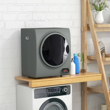 HOMCOM 1.5 cu Ft 120V Charcoal Gray Electric Dryer