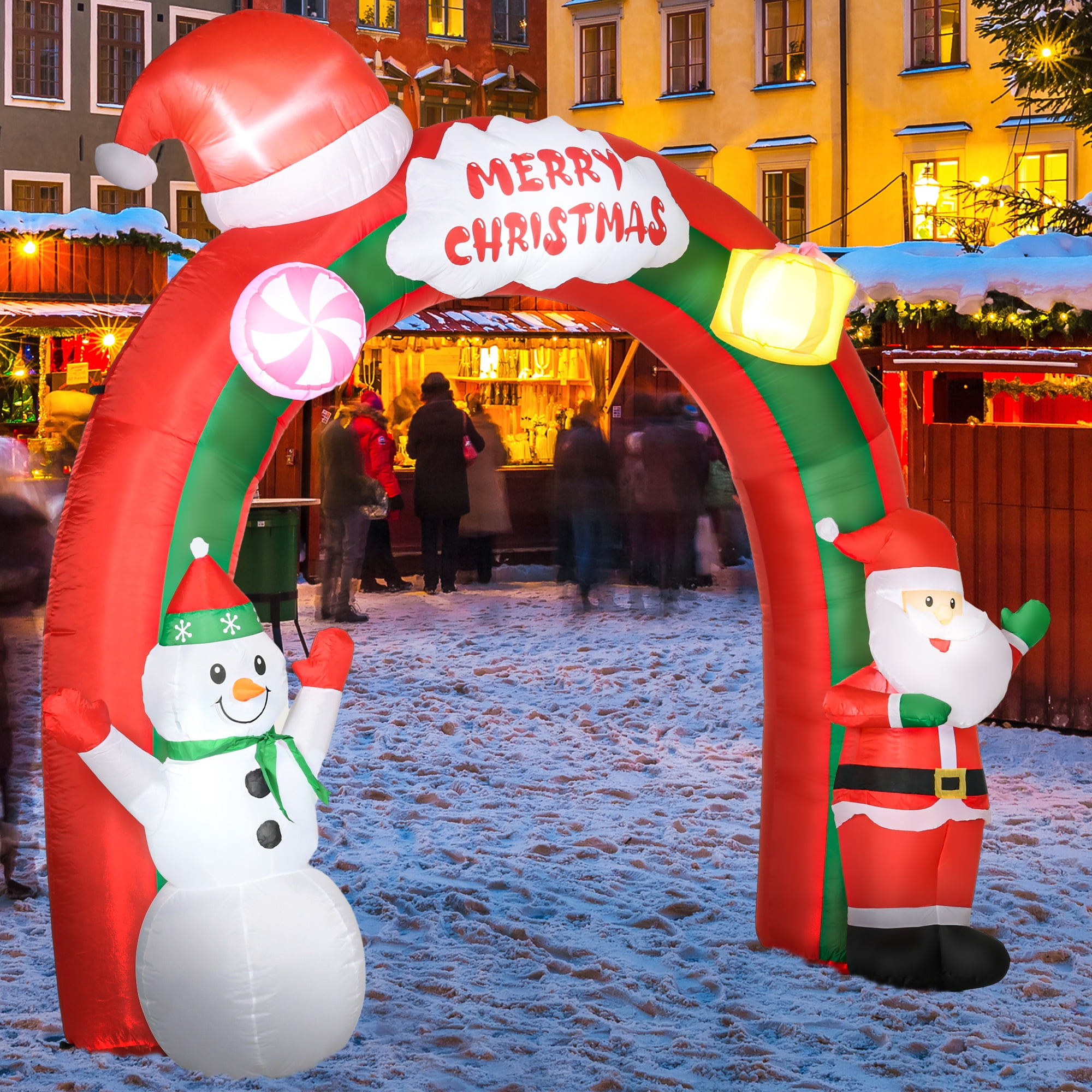 106.25" Giant Christmas Inflatables Archway with Santa for Yard