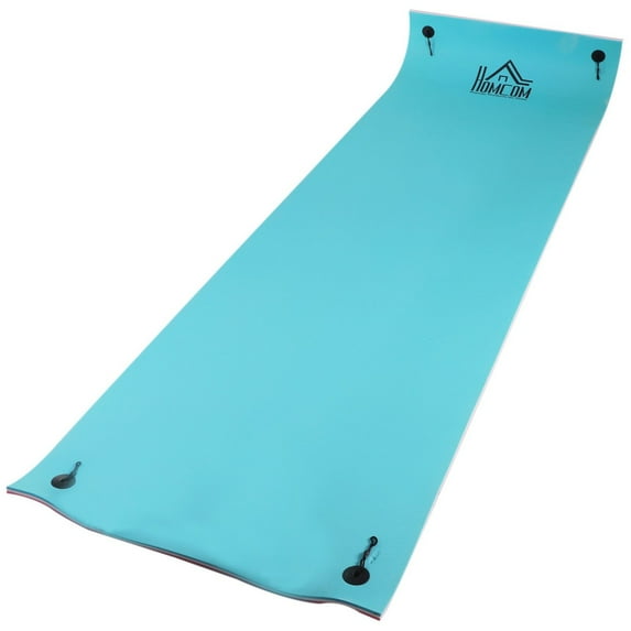 HOMCOM 17‘ x 5‘ Floating Water Mat 3-Layer Swimming Pool Float Ultimate Super-Sized Portable Foam Raft Thick and Durable Water Activities Mat for Lake Oceans