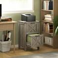 thumbnail image 1 of HOMCOM 2 Drawer Vertical File Cabinet with Silent Slides, Farmhouse Filing Cabinet with Barn Doors for A4/Letter Size, Printer Stand, Distressed Gray, 1 of 9