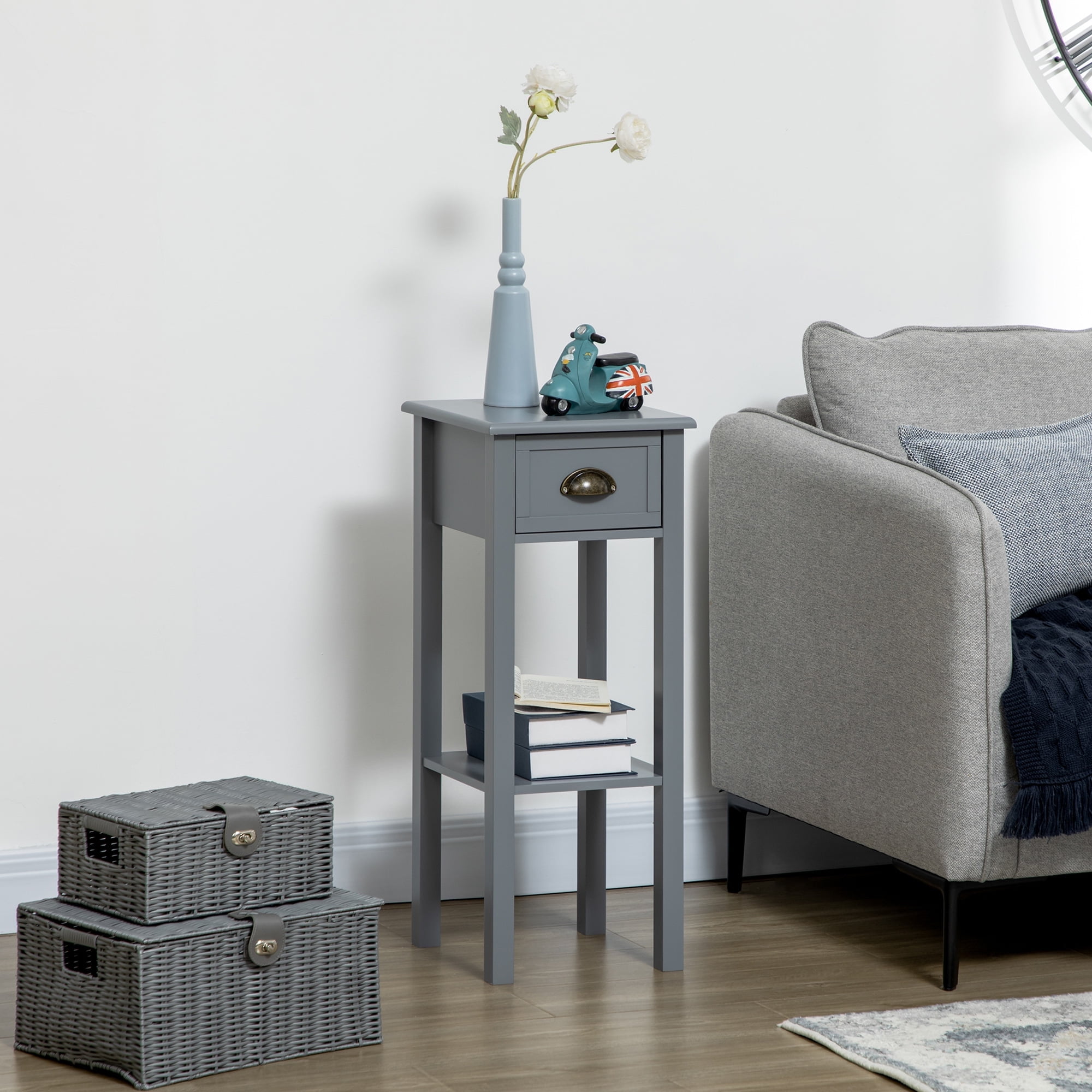 HOMCOM-2-Tier-Side-Table-with-