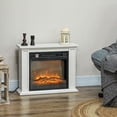 thumbnail image 1 of HOMCOM 26" Electric Fireplace Heater with Mantel, Replaceable Fireplace Insert Heater with Realistic Log and Flame Effect, Remote, White, 1 of 9