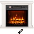 26" Freestanding Electric Fireplace Heater with Mantel, White