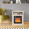 thumbnail image 1 of HOMCOM 27" Electric Fireplace with Mantel, Replaceable Fireplace Insert Heater with Realistic Log and Flame Effect, Remote, White, 1 of 9