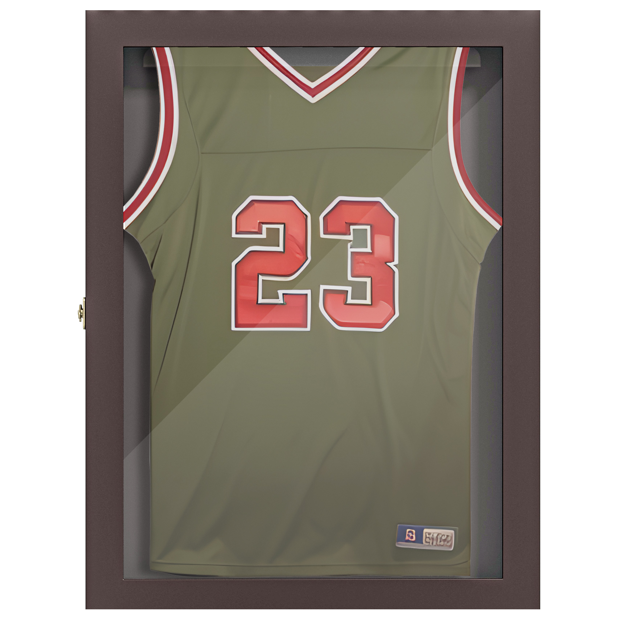 "HOMCOM 28"" x 35"" UV-Resistant Sports Jersey Shadow Box Display Case ...