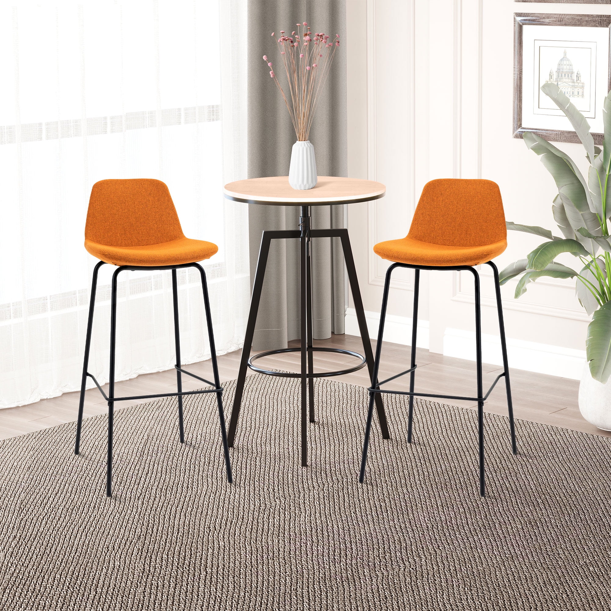 29.5" Bar Stools Set of 2, Upholstered Extra Tall Barstools