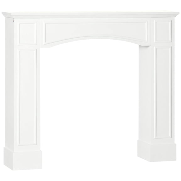 HOMCOM 29" Modern Fireplace Mantel Surround Mantels for Fireplace with Decorative Geometric Pattern, White