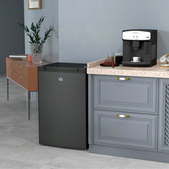 HOMCOM 3 Cu Ft Mini Freezer, Reversible Door, Under Counter Freezer, Black