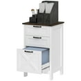 thumbnail image 1 of HOMCOM 3 Drawer File Cabinet, Filing Cabinet for Hanging A4/Letter Size, Farmhouse Printer Stand with Storage for Home Office, Distressed White, 1 of 8