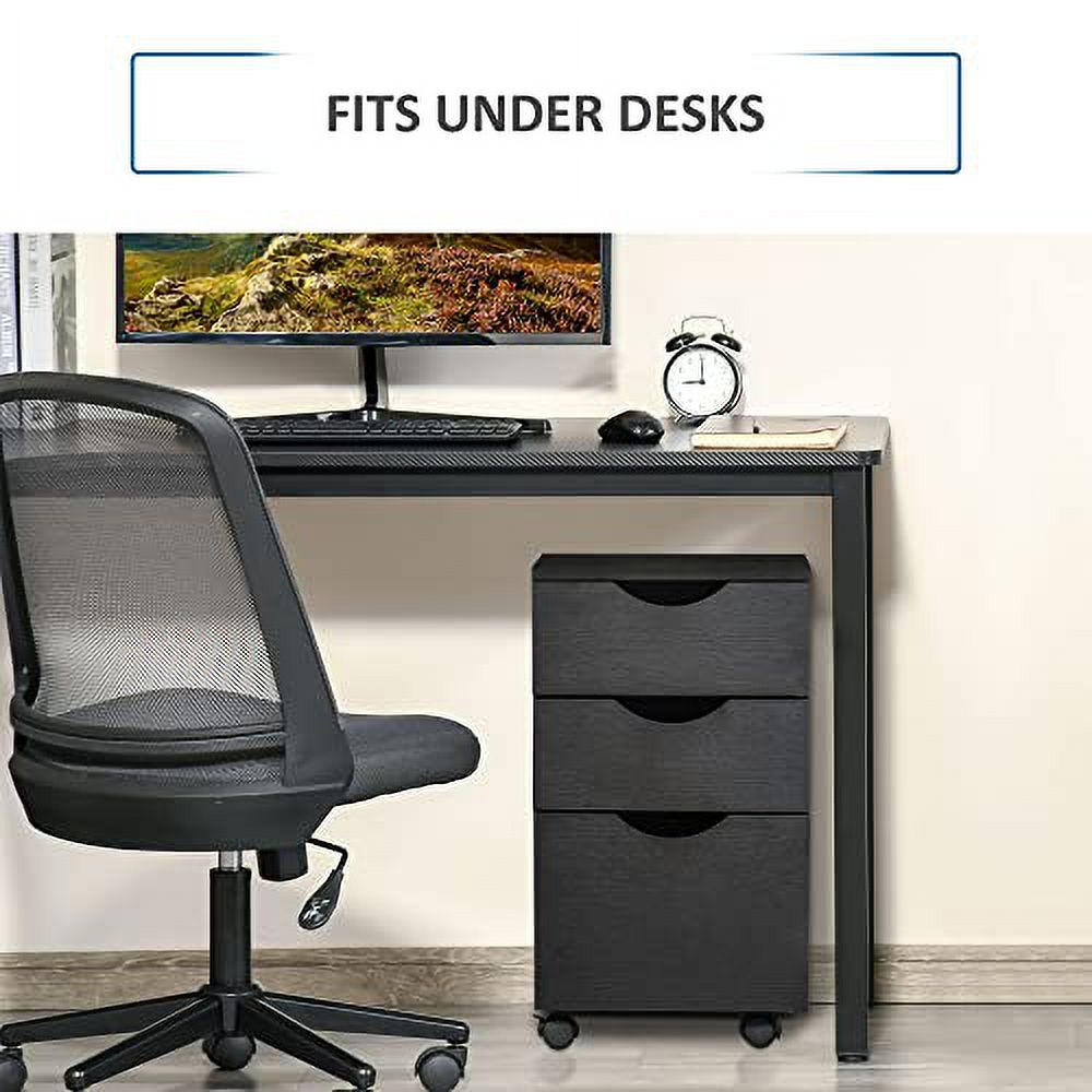 3 Drawer Office Storage Under Desk with Wheels