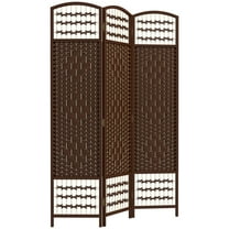 HOMCOM 3 Panel Room Divider, Folding Screen, 5.6', Brown