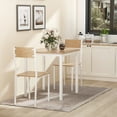thumbnail image 1 of HOMCOM 3-Piece Wooden Square Dining Table Set for 2 with 1 Table and 2 Chairs, White, 1 of 10